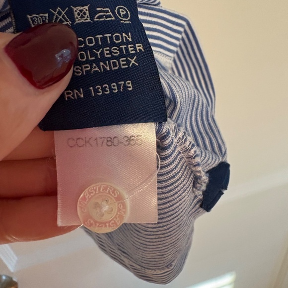 Masters Clubhouse Collection Polo in Blue & White Stripes- XL - Picture 5 of 5